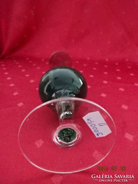 Talpas üveg pohár, zöld üvegű, magassága 25,5 cm. Vanneki!