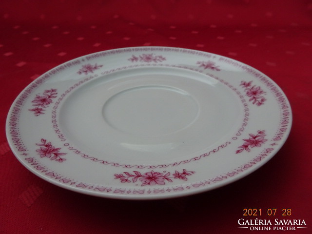 Alföldi porcelán, rózsaszín virágos teáscsésze alátét, átmérője 15,5 cm. Vanneki!