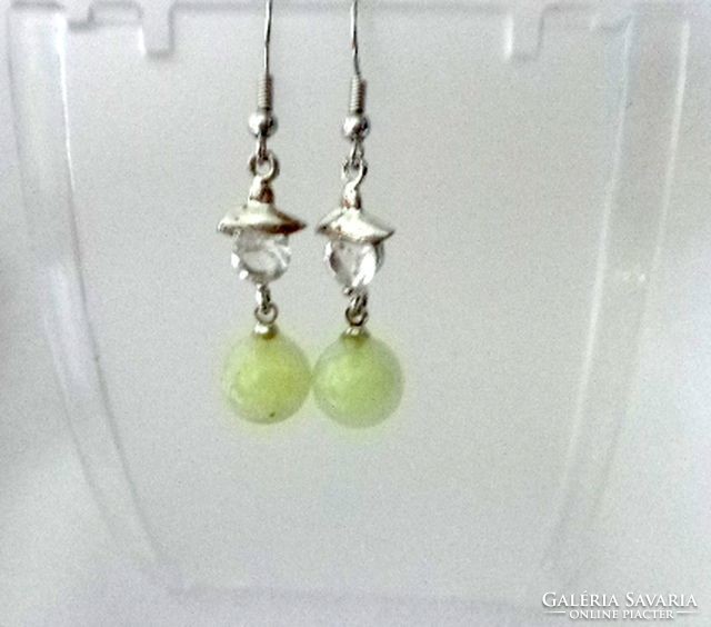 Jade ball mineral earrings