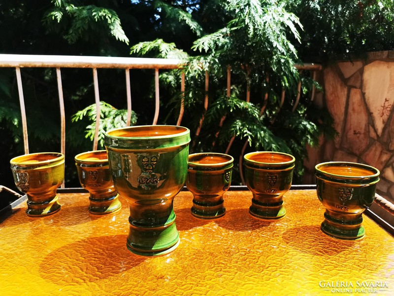 Glazed wine cup set