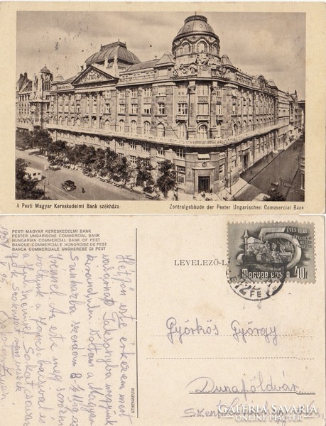 Budapest PMK Bank székháza 1951 RK Magyar Hungary