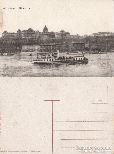 Budapest Királyi vár , Hunyady János gőzöshajóval 1919 RK Magyar Hungary