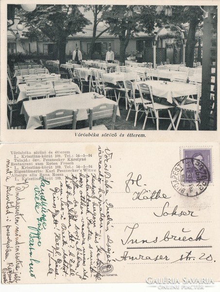 Budapest Vörösbéka sörözö és étterem 1935 RK Magyar Hungary