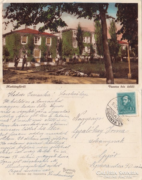 Harkány fürdő Vasutas ház üdülő 1935 RK Magyar Hungary