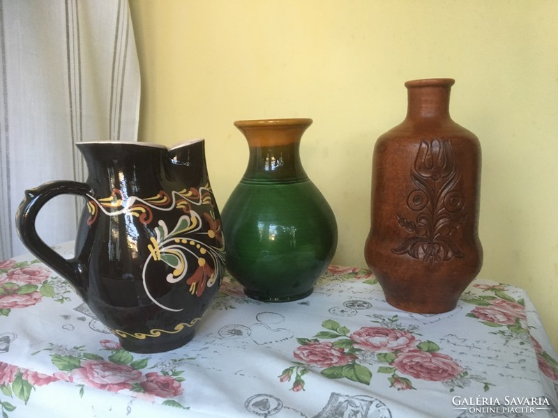 Sárospataki pitcher and ceramic vases