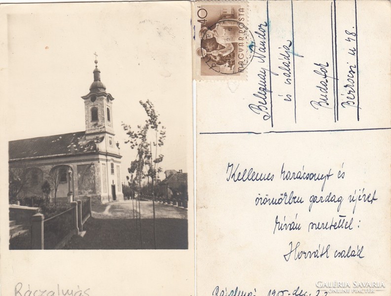 Ráczalmás katólikus templom 1955 RK Magyar Hungary