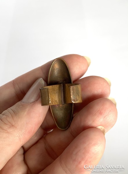 Nagy méretű iparművész tűzzománc bronz gyűrű VINTAGE! - állítható méret! Cloisonne ékszer gyűrű