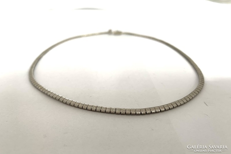 Shiny silver necklace necklace with a convex neck 40 cm