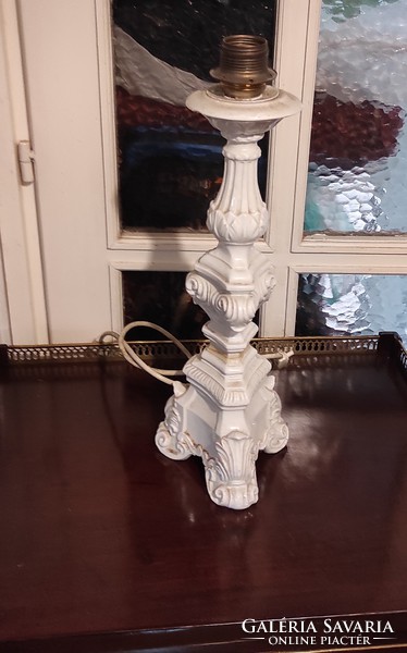 Porcelán-fayance barokk stílusú asztali lámpa, antik, rendkívül dekoratív!
