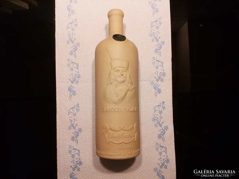 Old ceramic Rákóczi bottle with wax seal, furmint from Tokaj 1993 / wine 