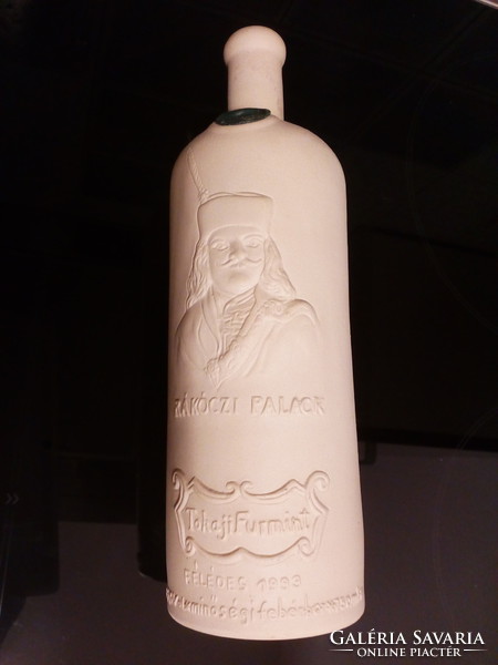 Régi kerámia Rákóczi palack viaszpecséttel, tokaji furmint 1993 /boros "üveg" /bodrogkeresztúri