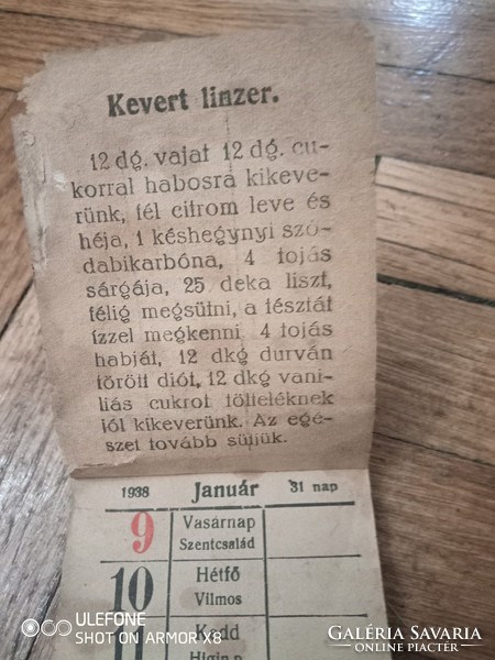 Különleges 1938-as naptár tele receptekkel heti bontásban