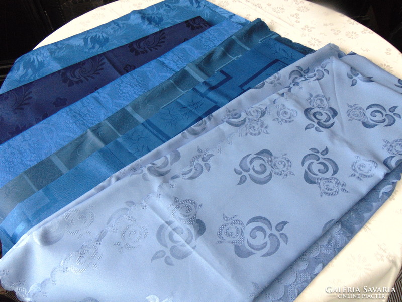Dreamy elegant sky blue silk tablecloth 138 x 180 cm