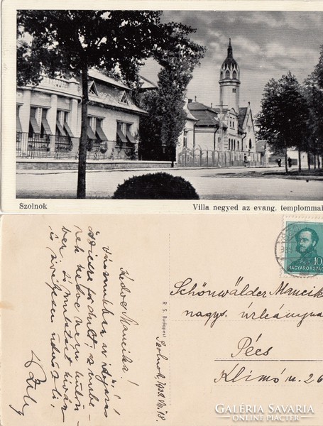 Szolnok Villa negyed az evang. templommal 1939 RK Magyar Hungary