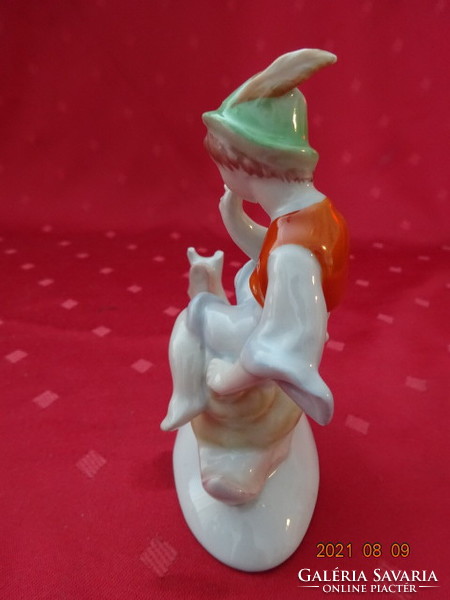 Drasche porcelán figura, kisfiú csigaháton, magassága 13 cm. Vanneki! Jókai