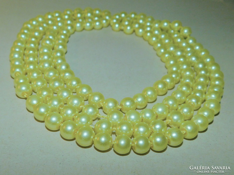Cream yellow shell pearl extra long pearl necklace - 150 cm! 2021. Fashion of the year