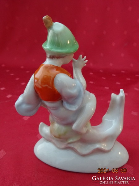 Drasche porcelán figura, kisfiú csigaháton, magassága 13 cm. Vanneki! Jókai