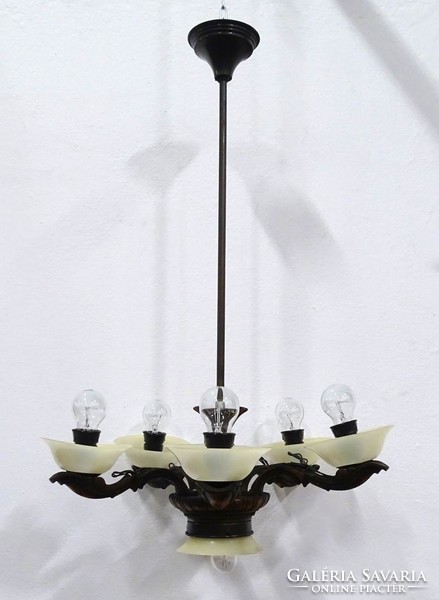 1F543 Régi ötkarú bronzírozott mennyezeti lámpa csillár