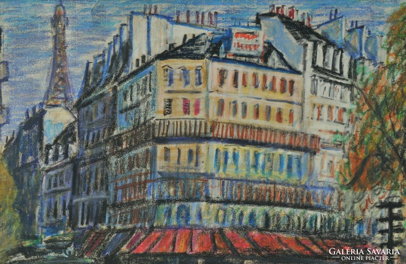 Attributed to Frigyes Frank (1890-1976): street view from Paris