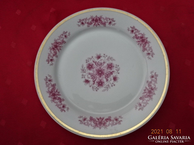 Alföldi porcelán, rózsaszín virágos süteményes tányér, átmérője 19 cm. Vanneki!
