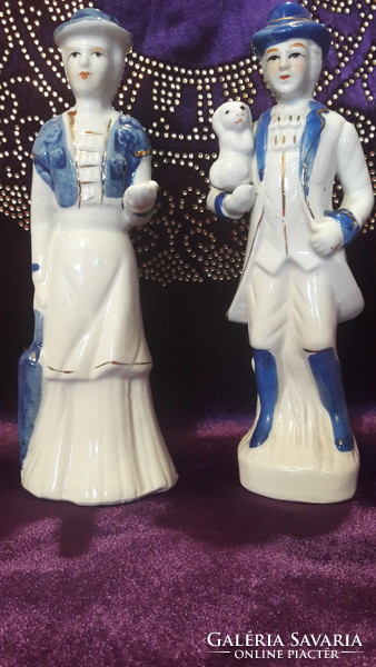 Porcelain lady and gentleman pair