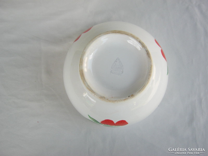Retro ... Granite ceramic bowl with strawberry pattern