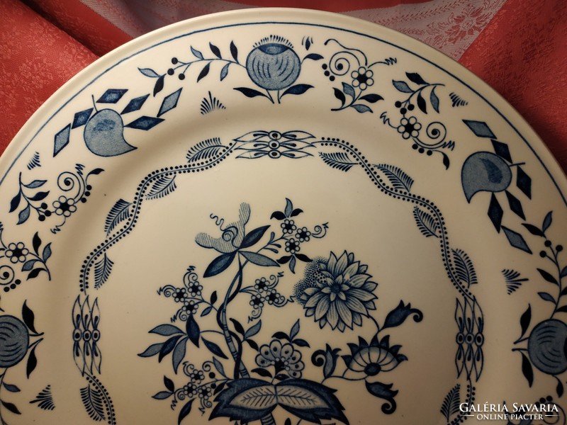 Gyönyörű hagymamintás porcelán nagy lapos kínáló tál, tányér