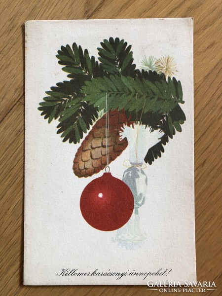 Kellemes Karácsonyi Ünnepeket - Piros Tibor rajzos képeslap