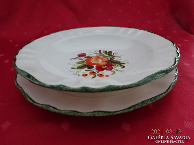 Pagnossin Treviso Italy. Earthenware, antique, hand-painted, 6-piece deep and flat plate. He has!