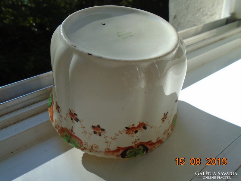 Antique English hand painted gilt fine porcelain large sugar bowl