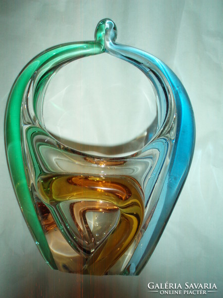 Heavy Murano glass basket