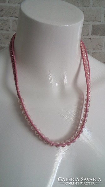 2 in 1 rózsaszín gyöngyös karkötő vagy nyaklánc