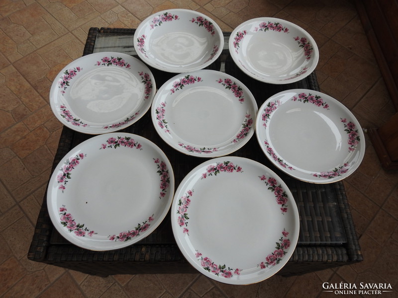 Plain rose pattern plate set