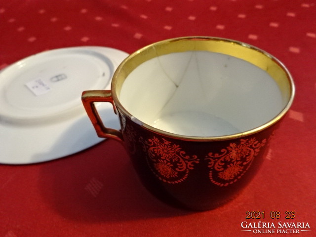 Victoria porcelán Ausztria, antik teáscsészealátét, kobalt kék alapon arany díszítéssel. Vanneki!
