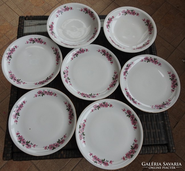Plain rose pattern plate set