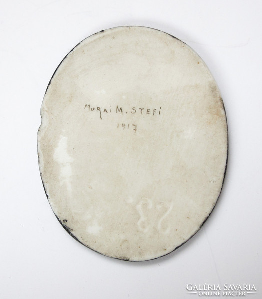 Murai (Mandl) Stefánia porcelán medallion 1917.