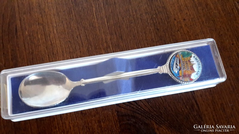 Retro Amsterdam souvenir metal spoon, in original box