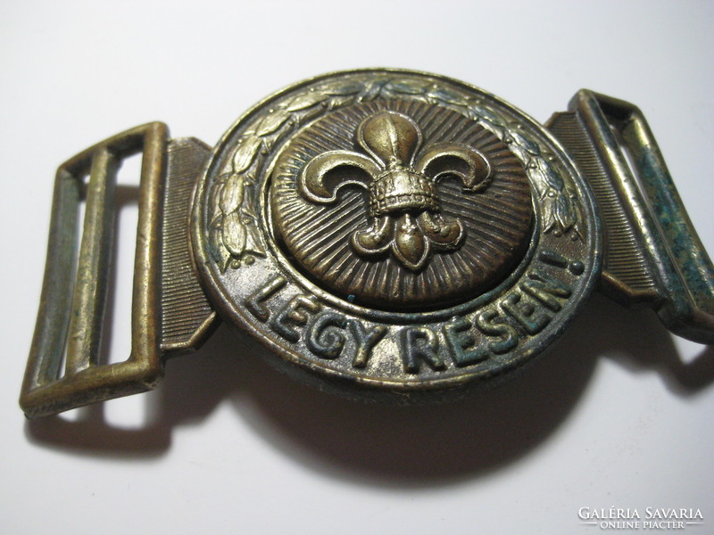 Scout belt buckle, original, old piece with patina 9.5 x 5.5 cm