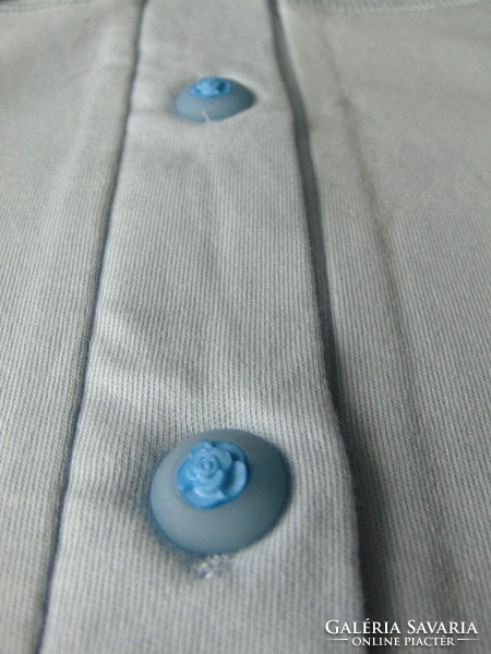 100 % pamut női pizsama S méret krém / kék