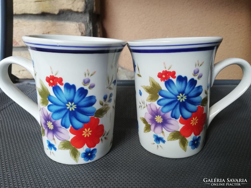 Pair of floral mugs