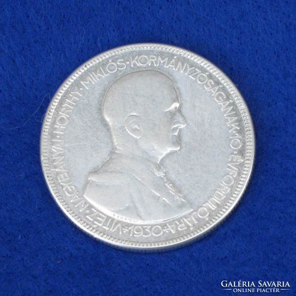 Horthy Miklós, ezüst 5 pengő, 1930. KORABELI, NEM UTÁNVERET!
