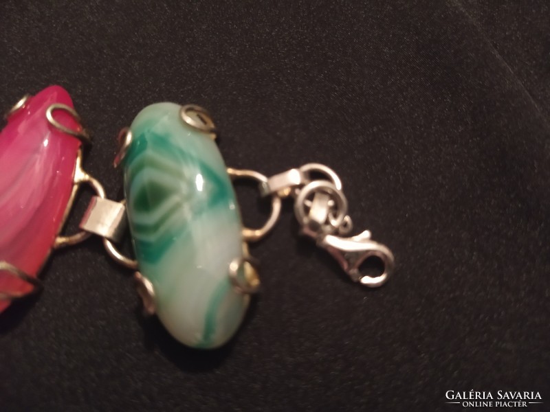 Silver bracelet - bracelet with beautiful stones - unusual jewelry