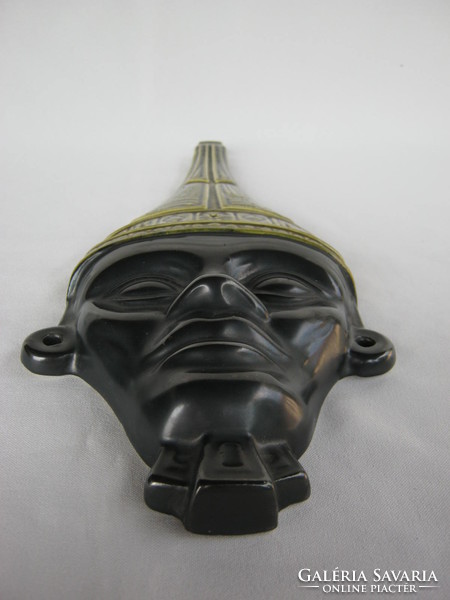 Retro ... Zahajszky marked applied art ceramic wall mask