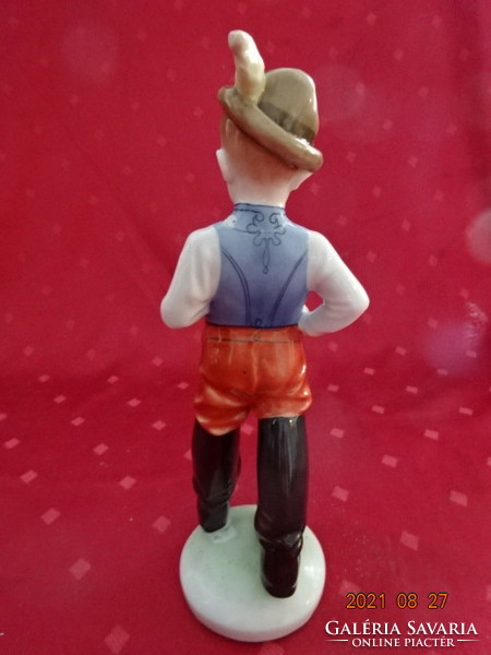Herendi porcelán figura, csizmás fiú, több helyeb javított magassága 20,5 cm.  Vanneki !