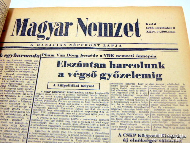 1968 szeptember 3  /  Magyar Nemzet  /  1968-as újság Születésnapra! Ssz.:  19581