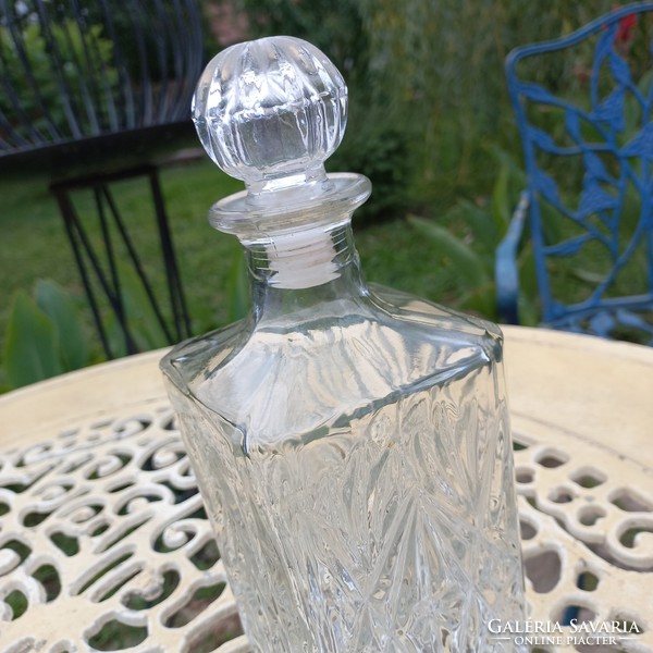 Molded glass liquor bottle