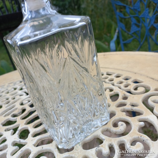 Molded glass liquor bottle