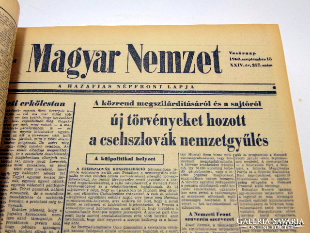1968 szeptember 15  /  Magyar Nemzet  /  1968-as újság Születésnapra! Ssz.:  19591