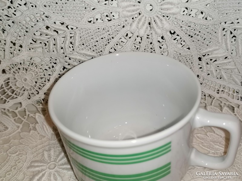 Retro, rare green striped, Zsolnay mug, cup 48.