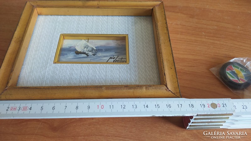 Pio Venturi parányi festménye, eredetigazolással  csomagautomatába is